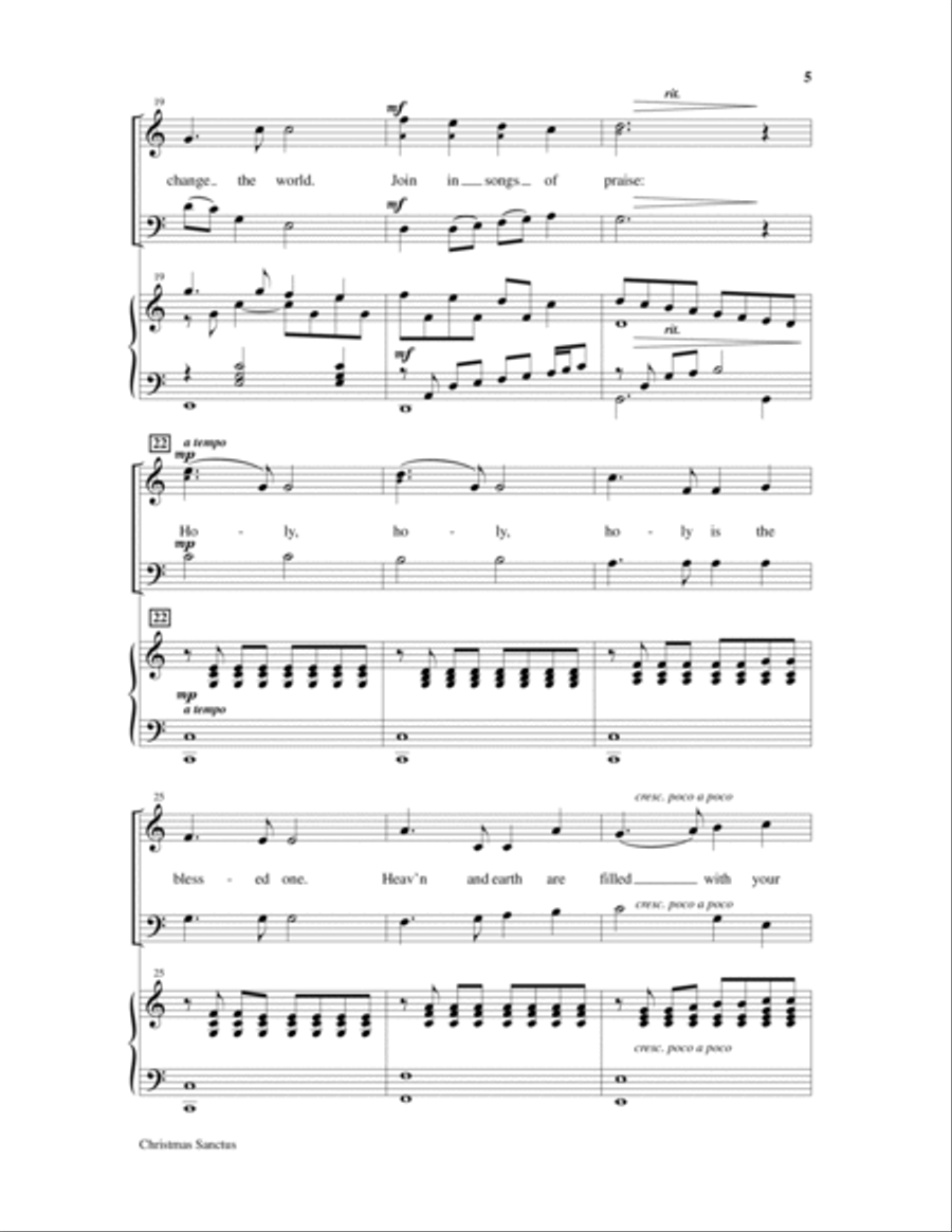 Christmas Sanctus Choir scores gallery preview page 5
