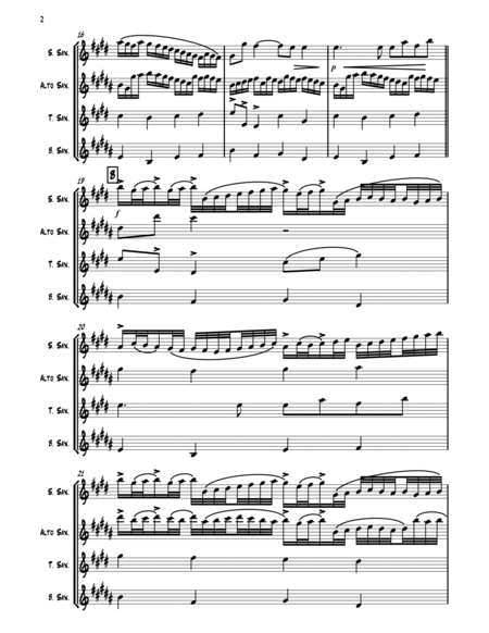Pachelbel's Canon in D - Saxophone Quartet (SATB) image number null