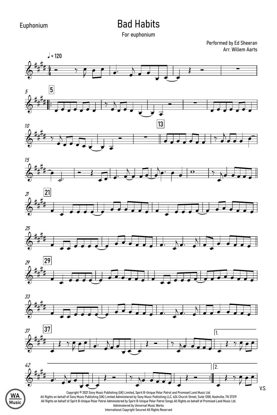 Bad Habits Bad Habits Euphonium scores gallery preview page 1