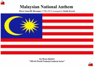 Book cover for Malaysian National Anthem for Brass Quintet (MFAO World National Anthem Series)