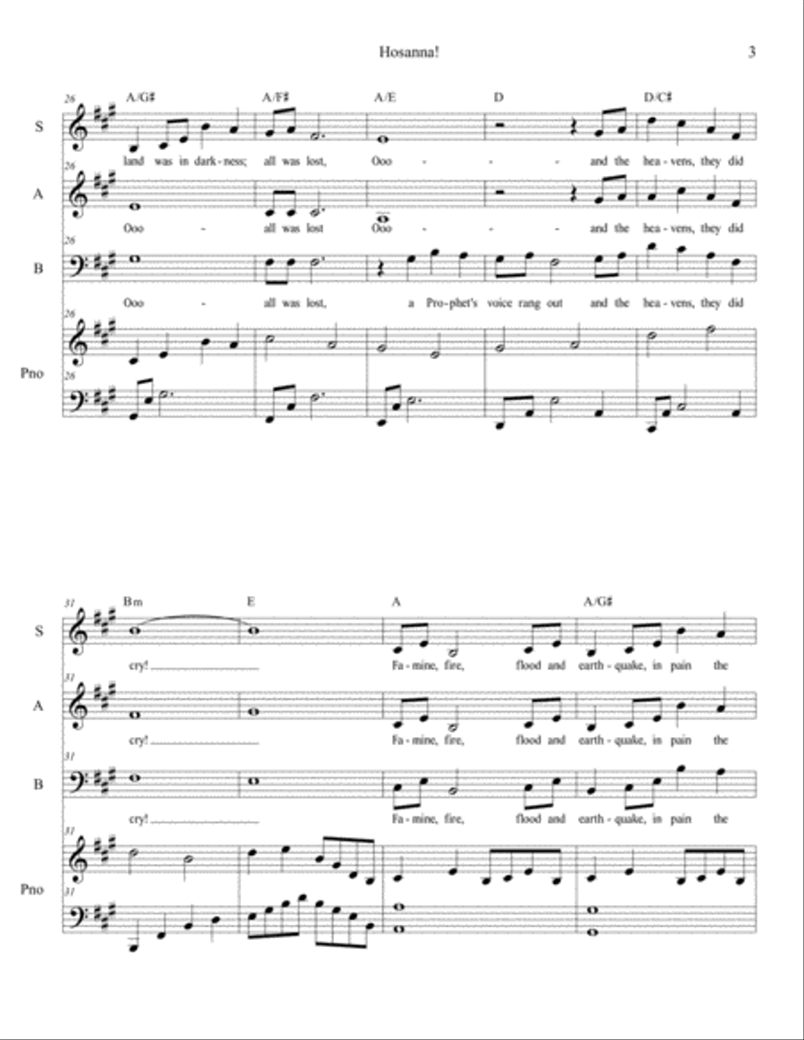 Hosanna SAB Hosanna SAB 3-Part scores gallery preview page 5