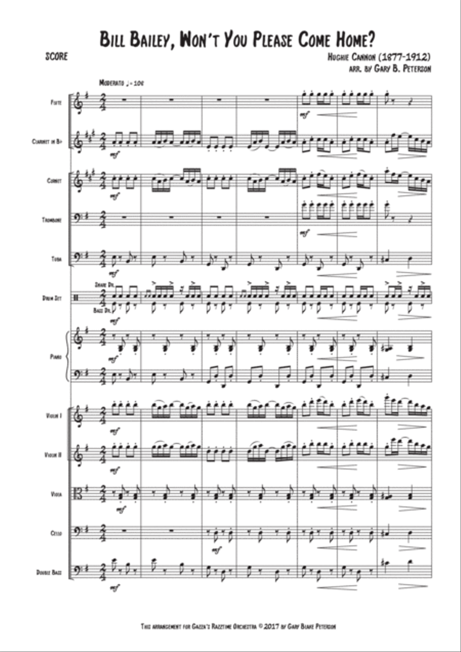 Bill Bailey, Won't You Please Come Home? Clarinet scores gallery preview page 3