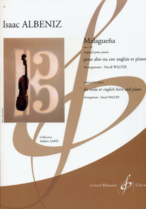 Albeniz - Malaguena Op 165 Viola Or Cor Anglais/Piano