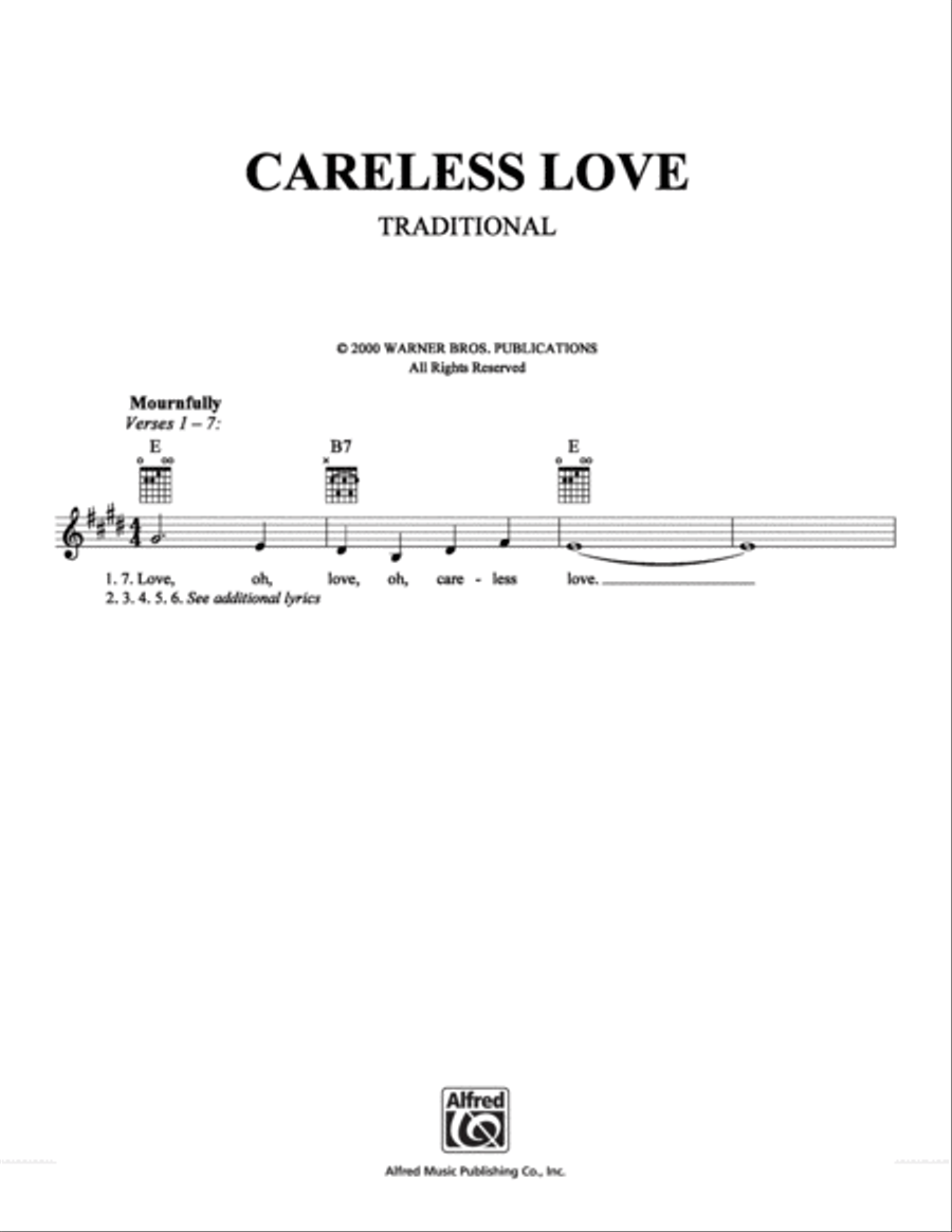 Careless Love School and Community scores gallery preview page 1