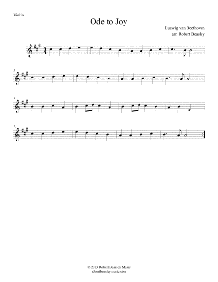 Ode to Joy (easy violin w/ piano accomp) image number null