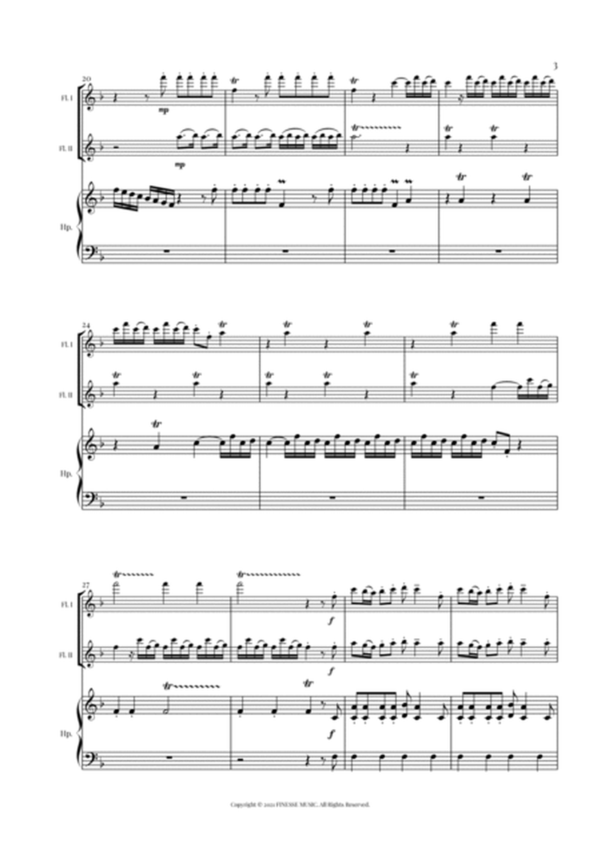 TRIO - Four Seasons Spring (Allegro) for 2 FLUTES and PEDAL HARP - F Major image number null