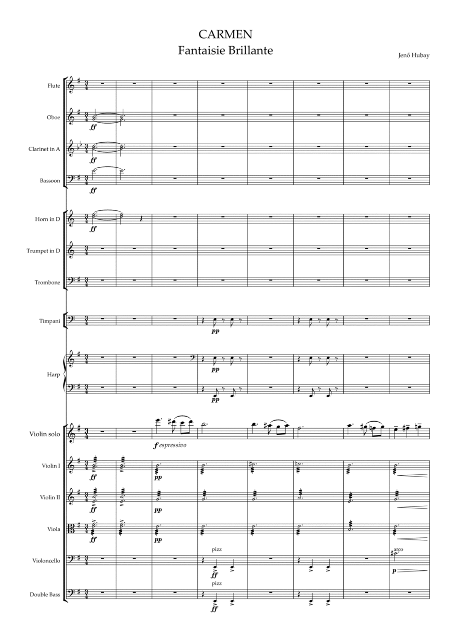 Carmen Fantasie Full Orchestra scores gallery preview page 1