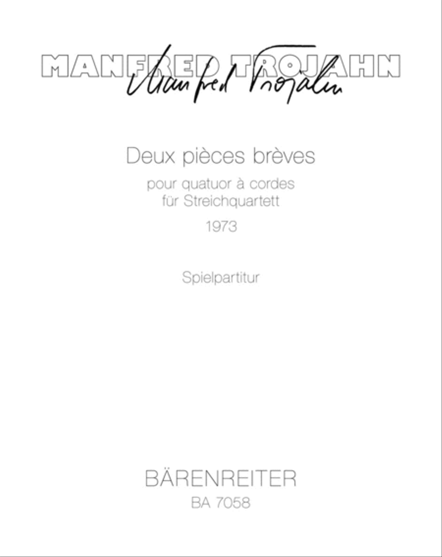 Deux pièces brèves für Streichquartett (1973) String Quartet scores gallery preview page 1