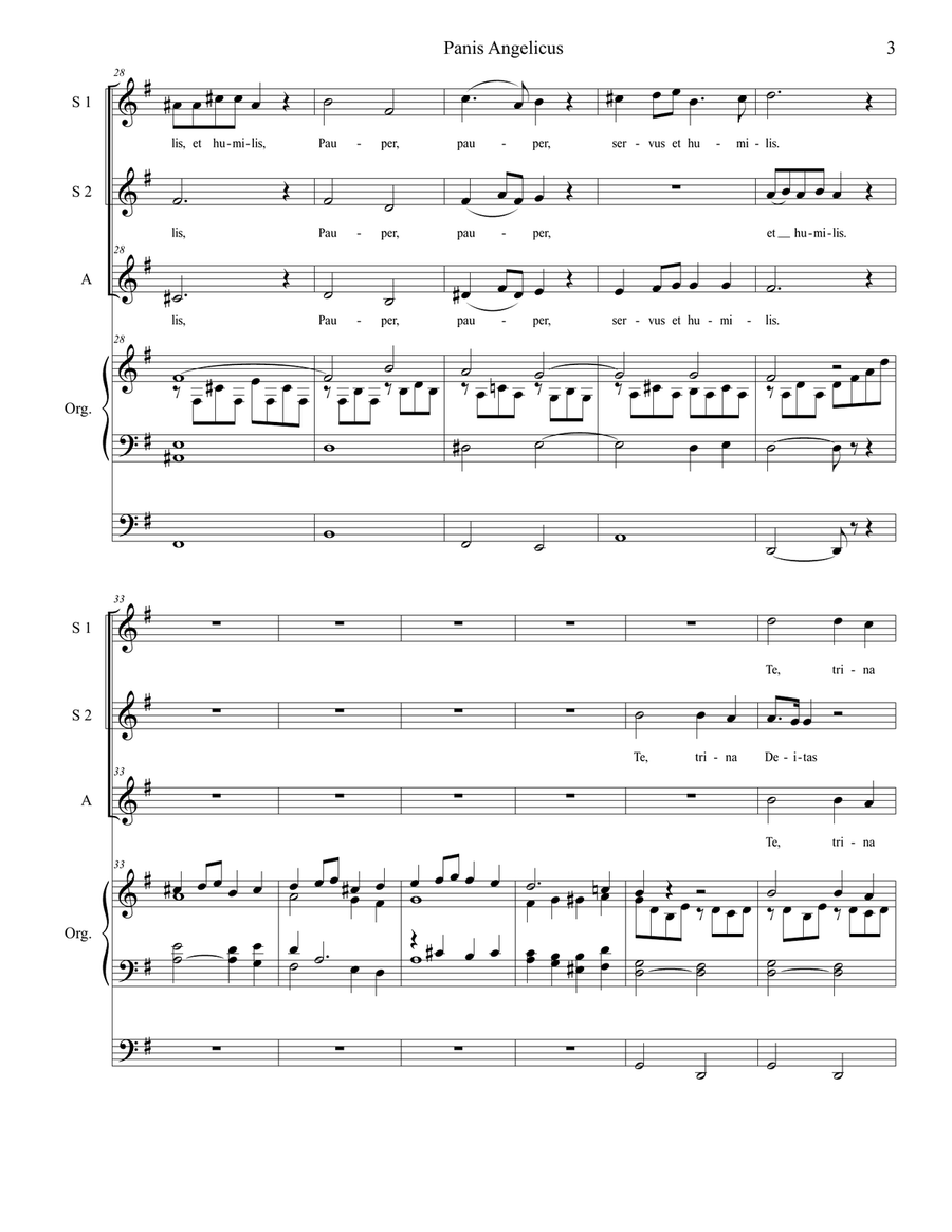 Panis Angelicus (for SSA - Organ Accompaniment) SSA scores gallery preview page 4