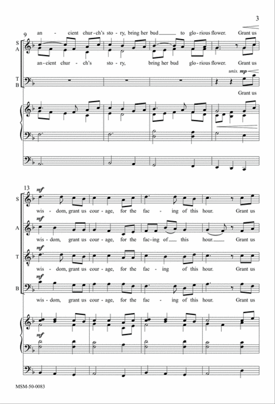 Grant Us Wisdom, Grant Us Courage Divisi scores gallery preview page 3