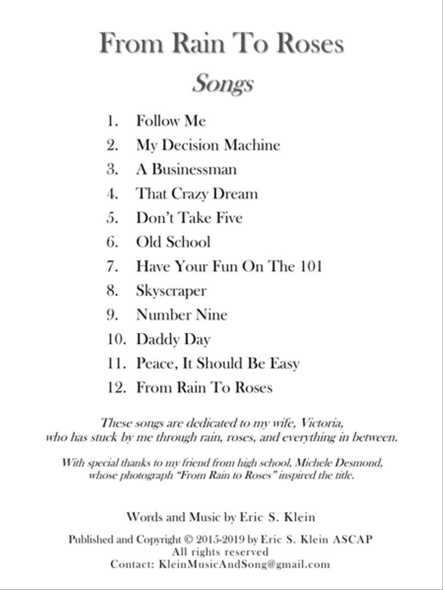 FROM RAIN TO ROSES - COLLECTION High Voice scores gallery preview page 2