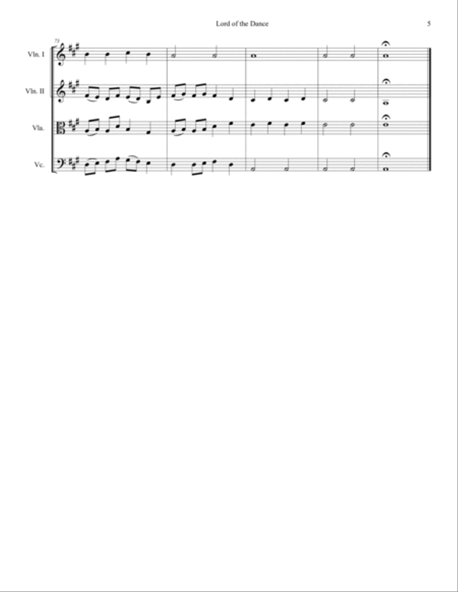 Lord of the Dance String Quartet scores gallery preview page 5