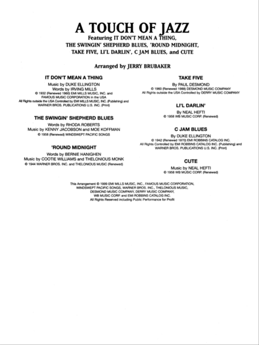 A Touch of Jazz Full Orchestra scores gallery preview page 3