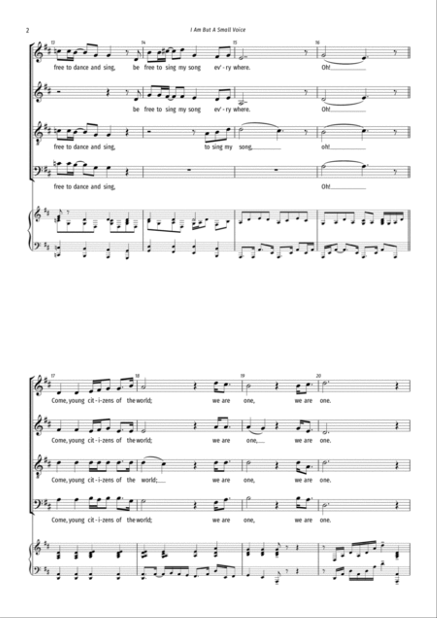 I Am But A Small Voice 4-Part scores gallery preview page 2