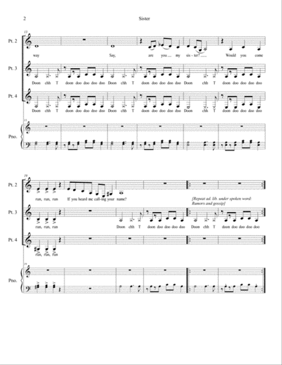 Sister Sister SSA scores gallery preview page 2