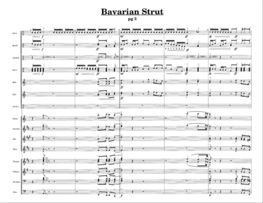 Bavarian Strut w/Tutor Tracks Percussion Ensemble scores gallery preview page 5