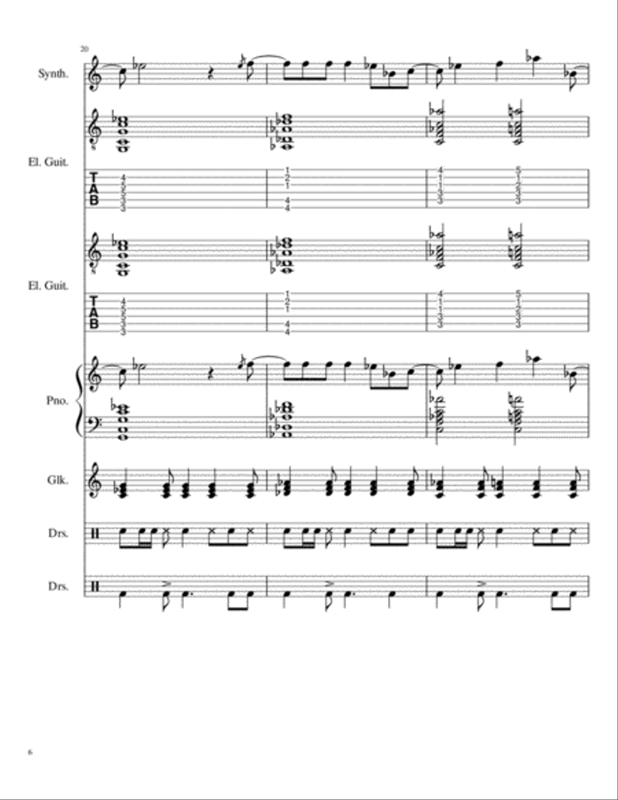 I cant fix you by the Living Tombstone Arr. Ashton Bilger Small Ensemble scores gallery preview page 6