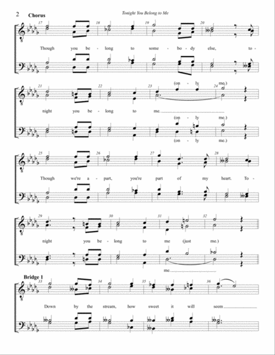 Tonight You Belong To Me TTBB scores gallery preview page 2