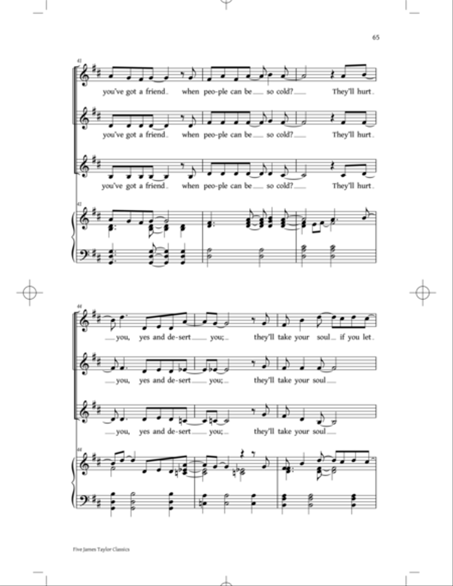 You've Got A Friend: Five James Taylor Classics SSA scores gallery preview page 63