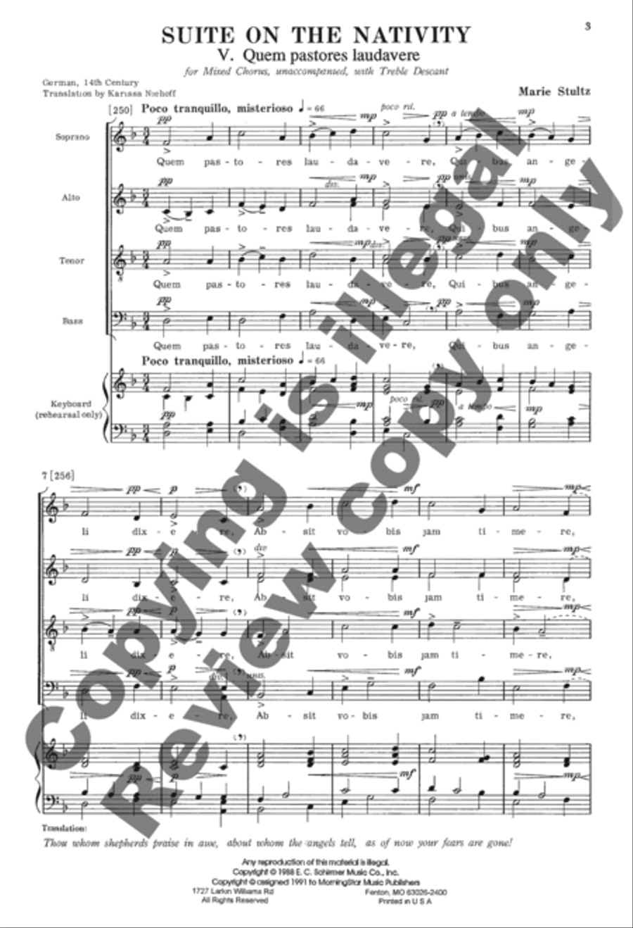 Quem Pastores Laudavere 4-Part scores gallery preview page 2