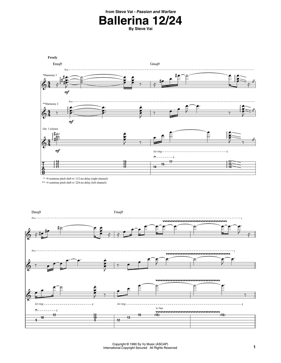 Ballerina 12/24 Acoustic Guitar scores gallery preview page 1