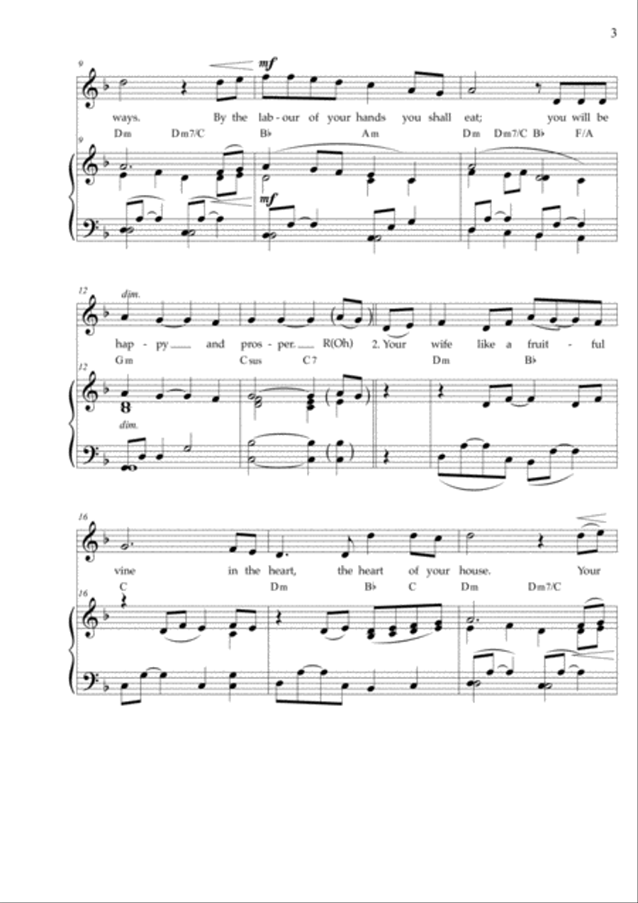 Psalm - O Blessed Are Those - Psalm 127 (Wedding Psalm) Choir scores gallery preview page 3