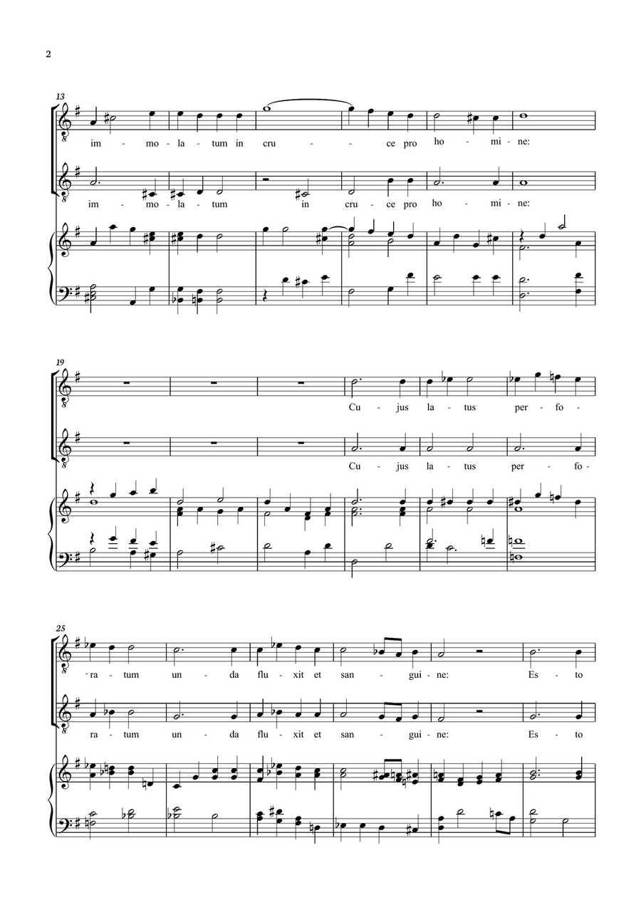 Ave Verum Corpus - Mozart for Choir (Tenor) with accompaniment. 2-Part scores gallery preview page 2