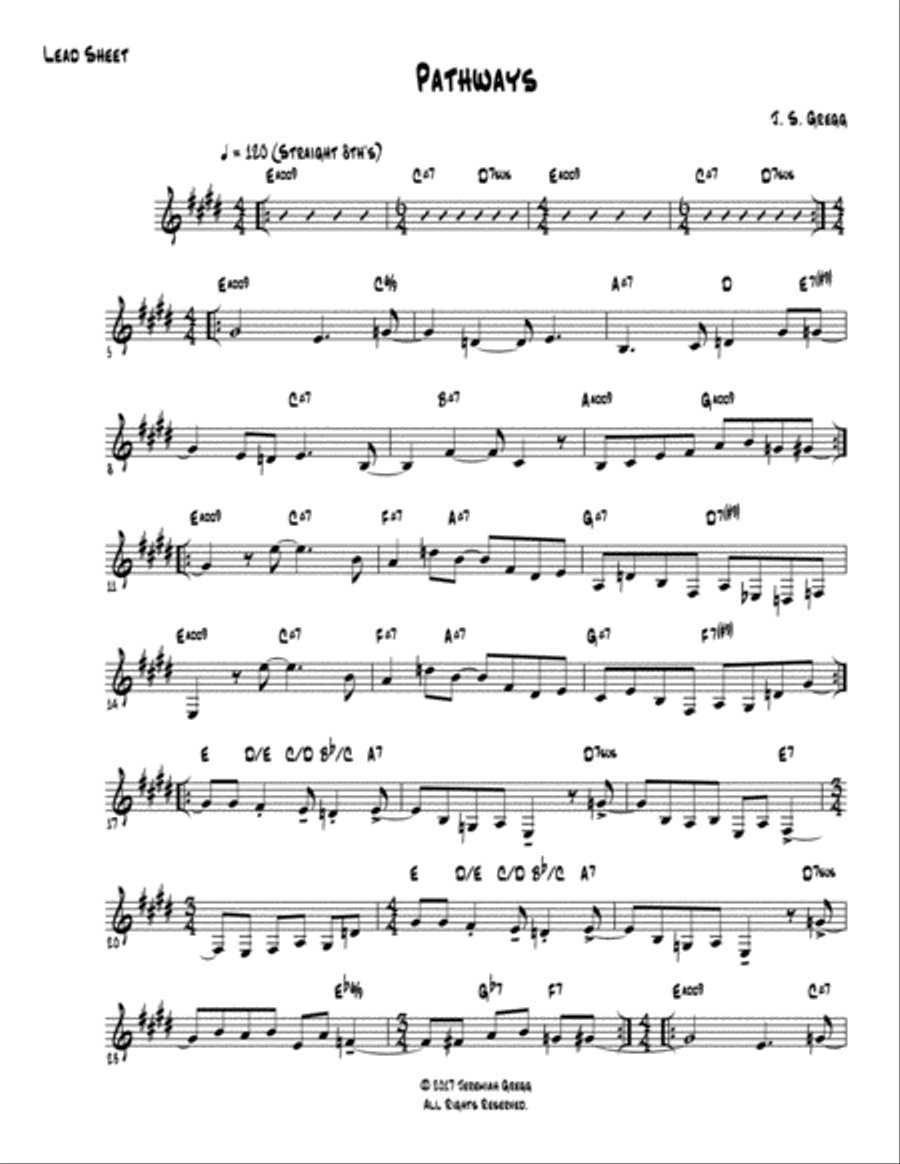 Pathways (Lead Sheet) C Instrument scores gallery preview page 1