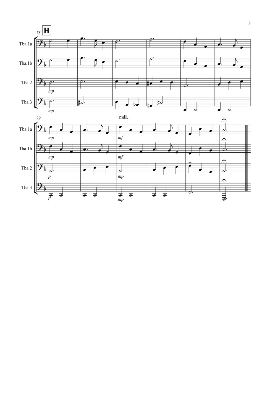 Silent Night for Tuba Trio Brass Trio scores gallery preview page 3