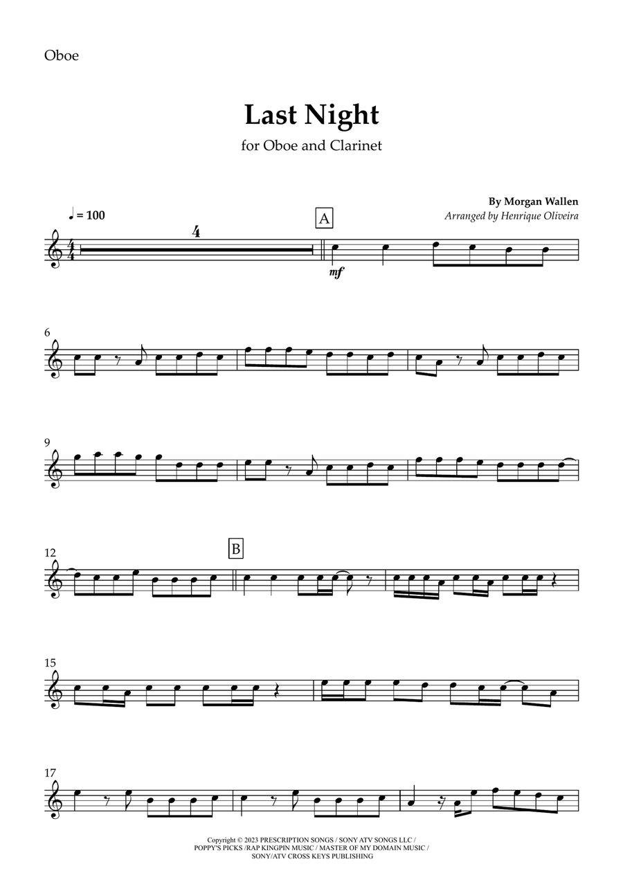 Last Night Last Night Woodwind Duet scores gallery preview page 6