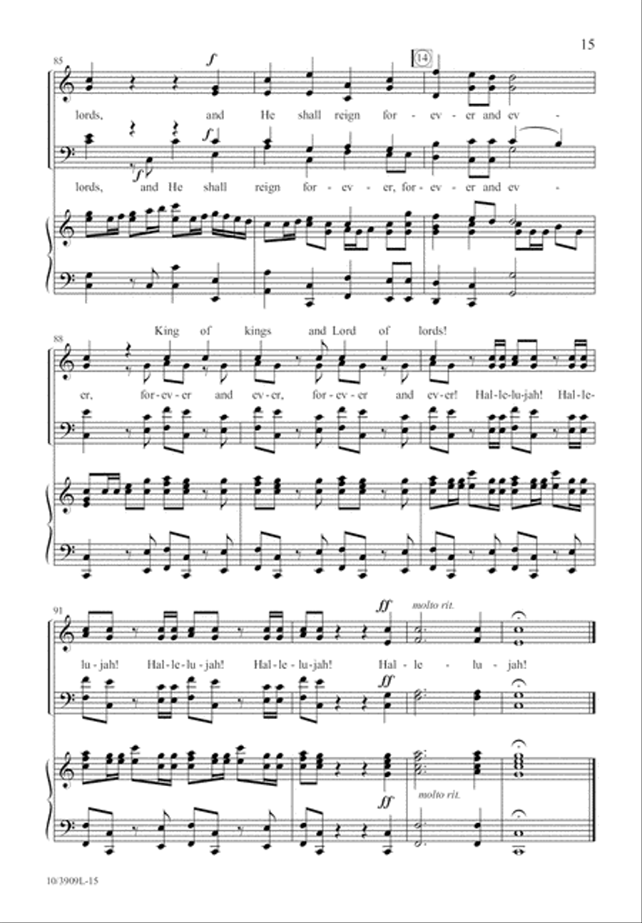 Hallelujah Chorus 4-Part scores gallery preview page 16