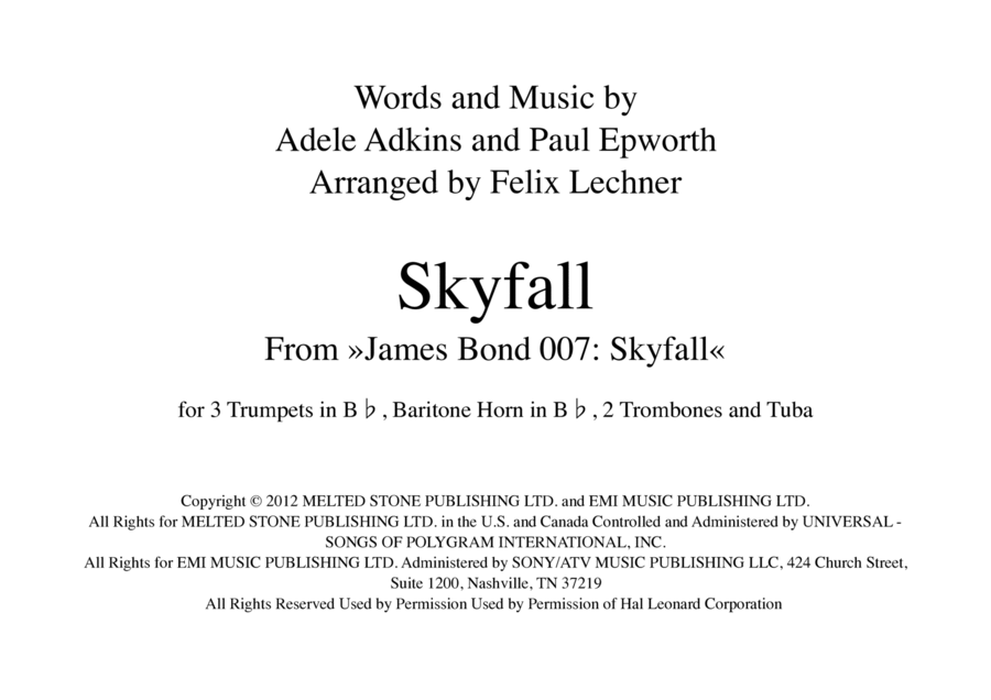 Skyfall Small Ensemble scores gallery preview page 1