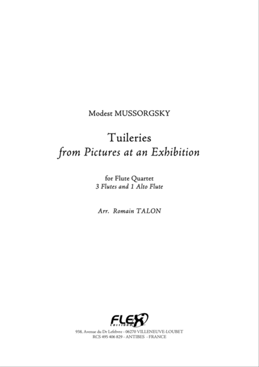 Tuileries from Pictures at an Exhibition Flute Quartet scores gallery preview page 1