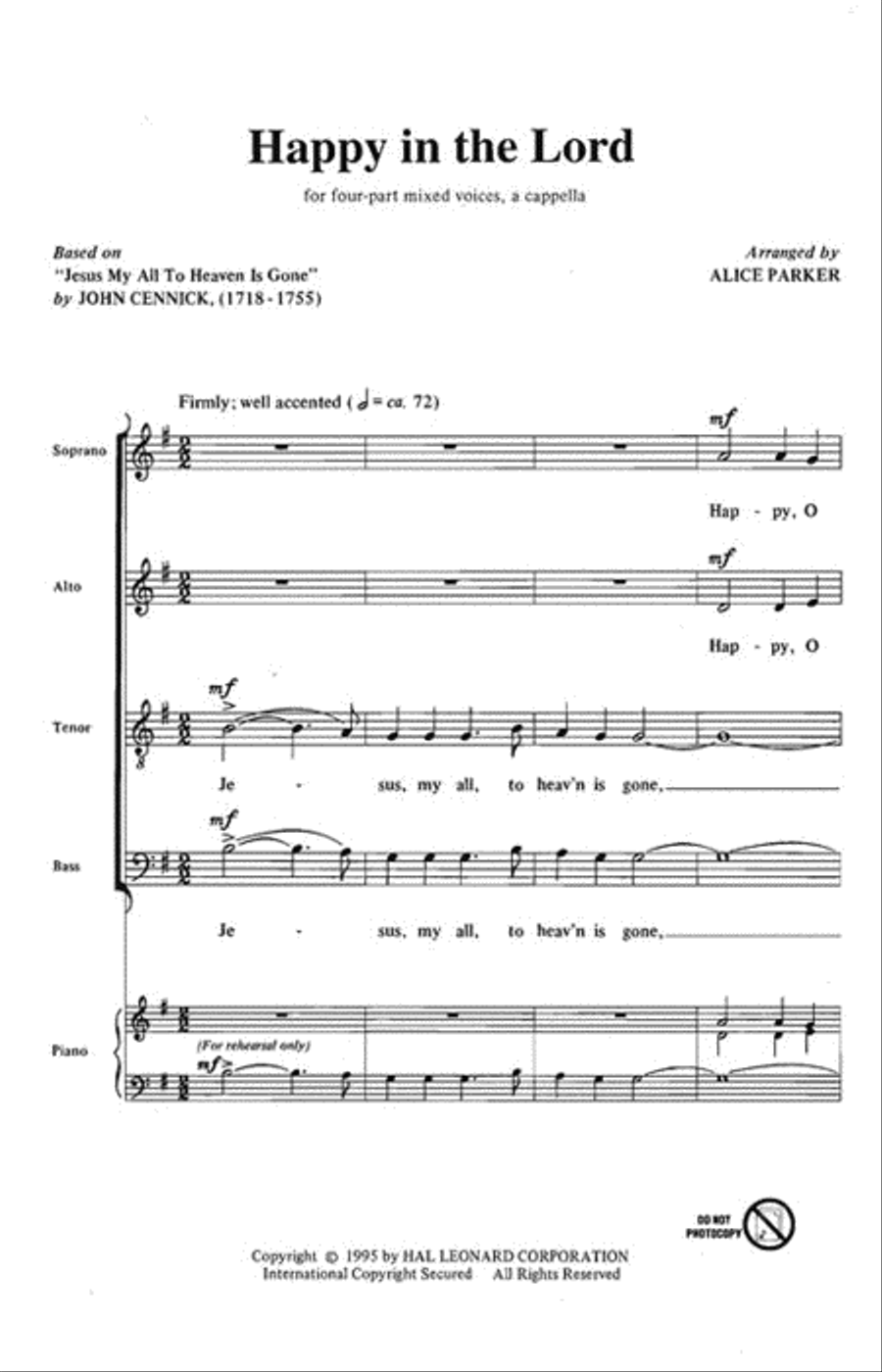 Happy in the Lord 4-Part scores gallery preview page 2