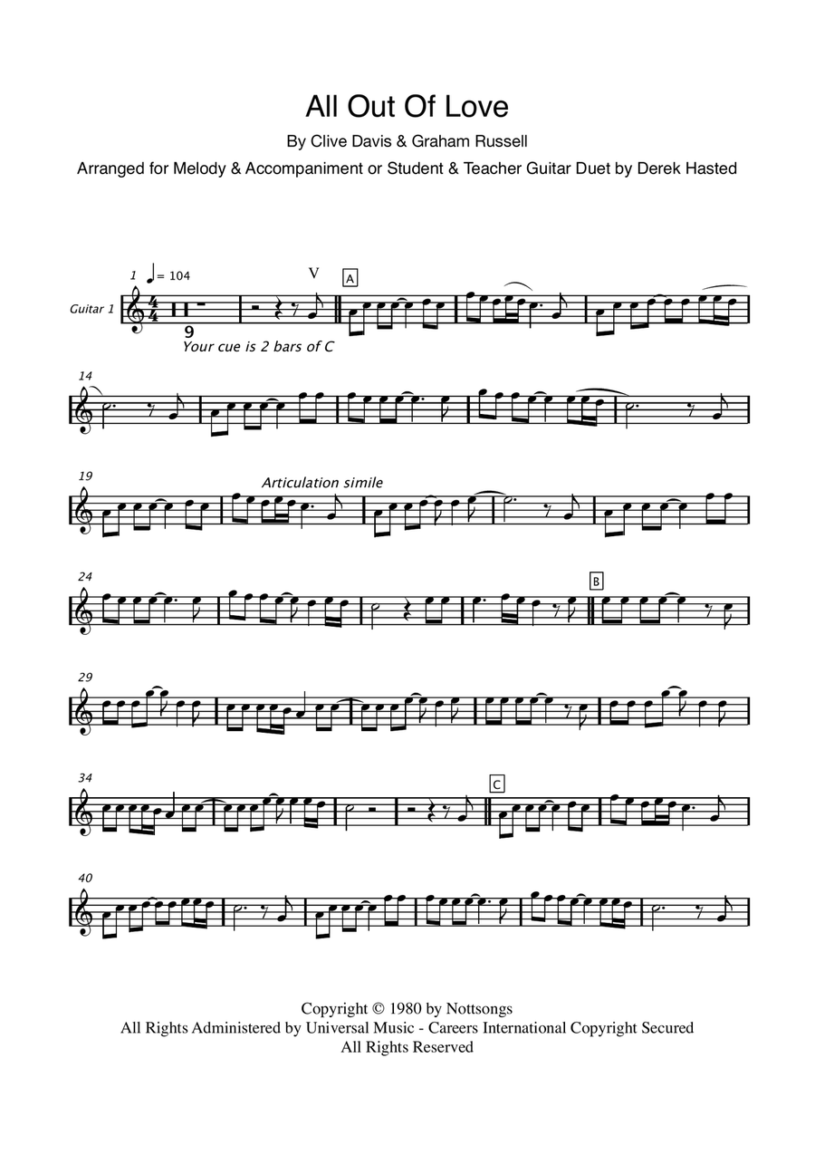 All Out Of Love Acoustic Guitar scores gallery preview page 4