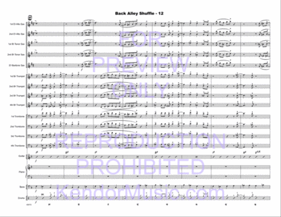 Back Alley Shuffle Jazz Ensemble scores gallery preview page 13