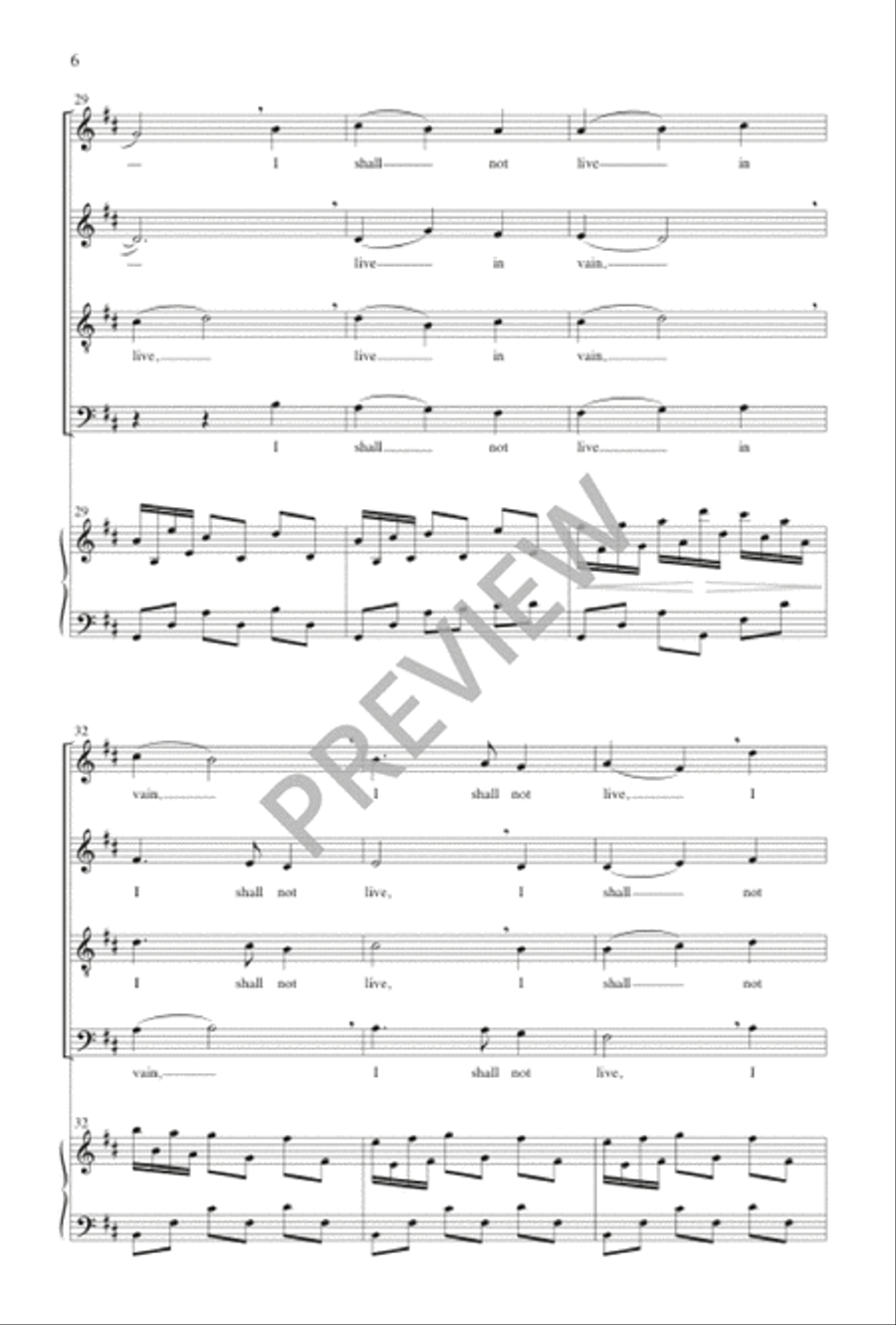 I Shall Not Live in Vain 4-Part scores gallery preview page 7