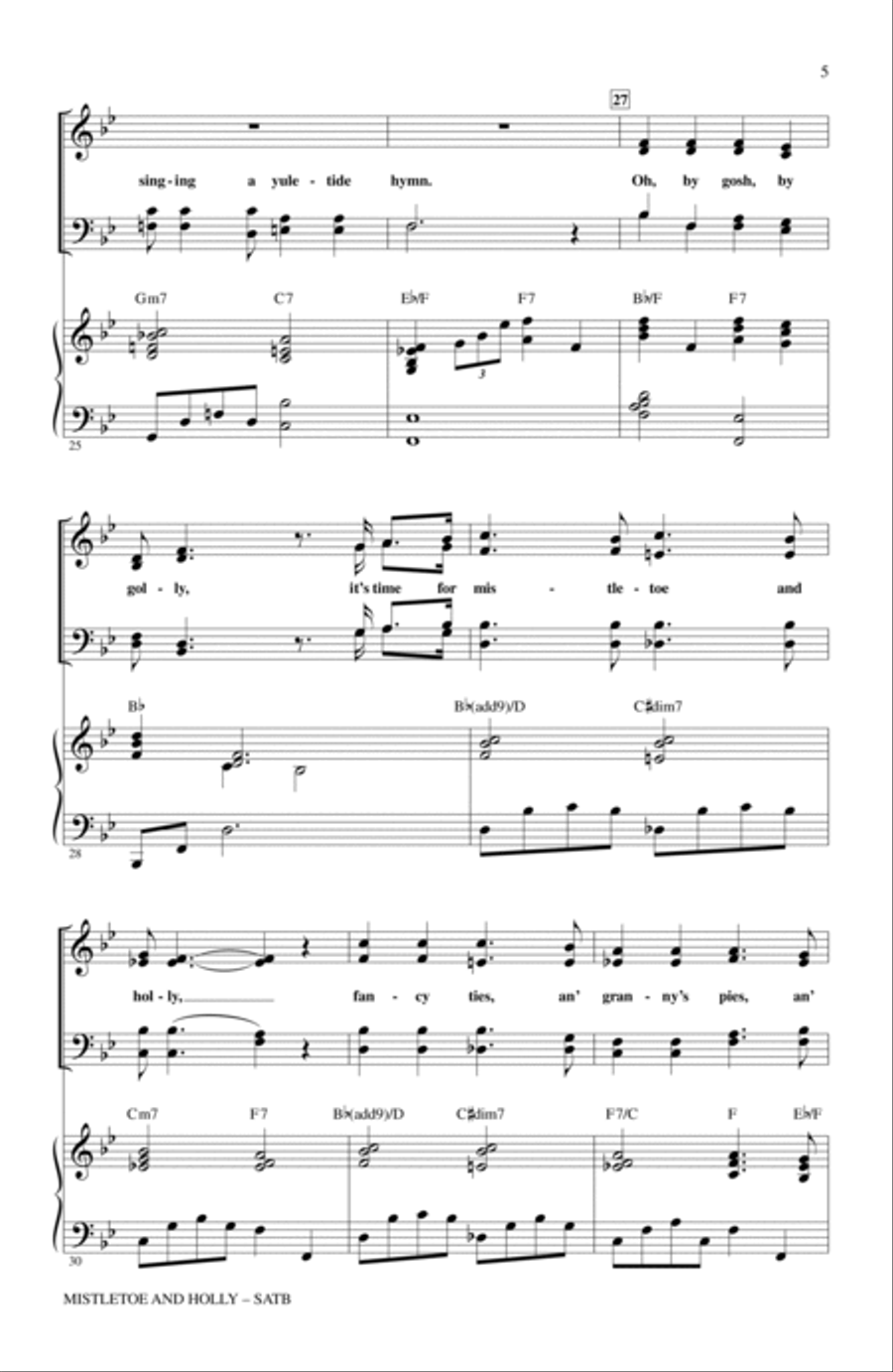 Mistletoe And Holly 4-Part scores gallery preview page 4