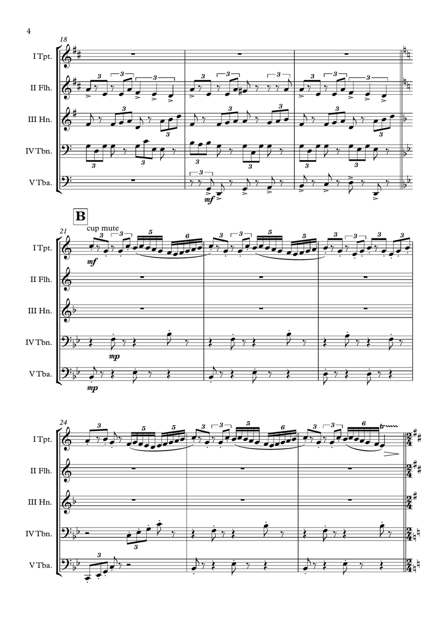 Flying Brass Quintet scores gallery preview page 5