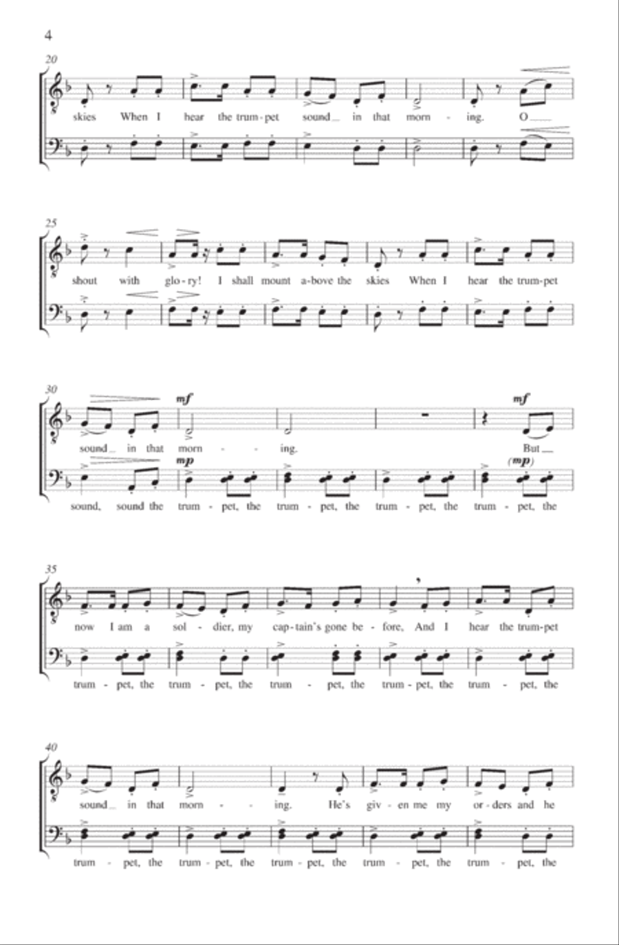 The Morning Trumpet TTBB scores gallery preview page 3