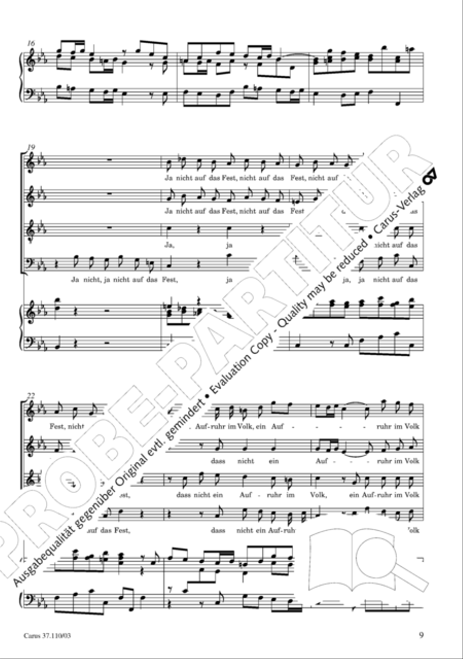 Markuspassion. Werkausgabe Reihe 1, Bd. 7 (Homilius) 4-Part scores gallery preview page 16