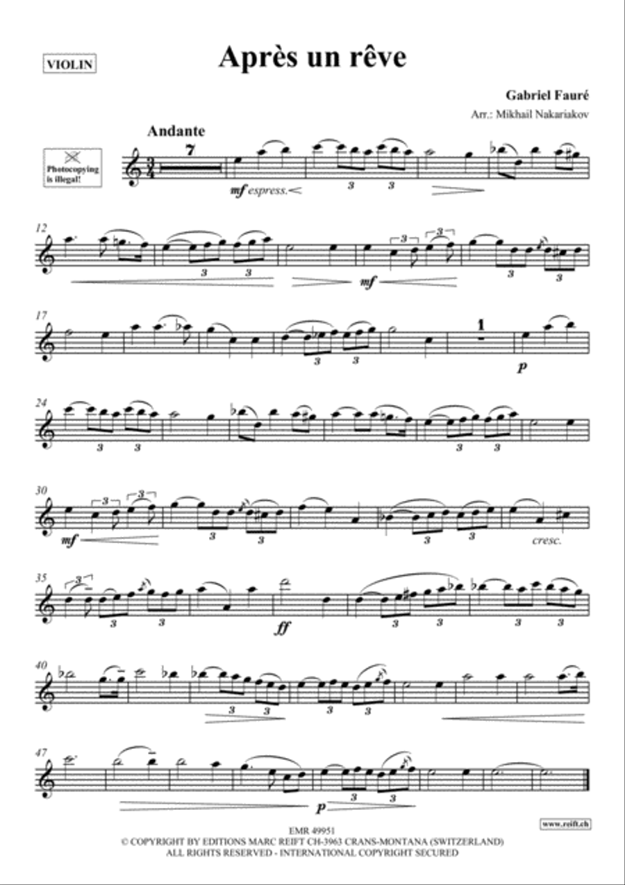 Apres un reve Violin Solo scores gallery preview page 2