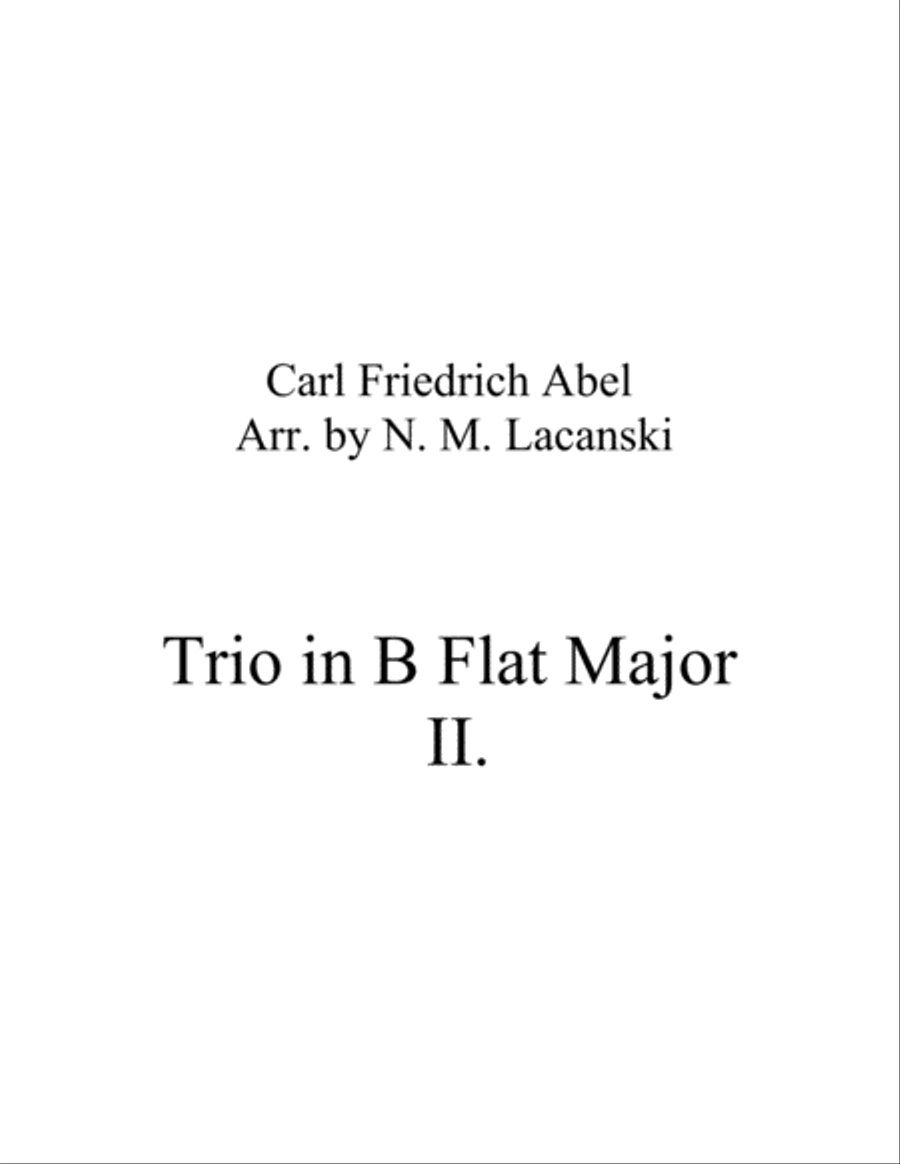 Trio in B Flat Major Movement 2