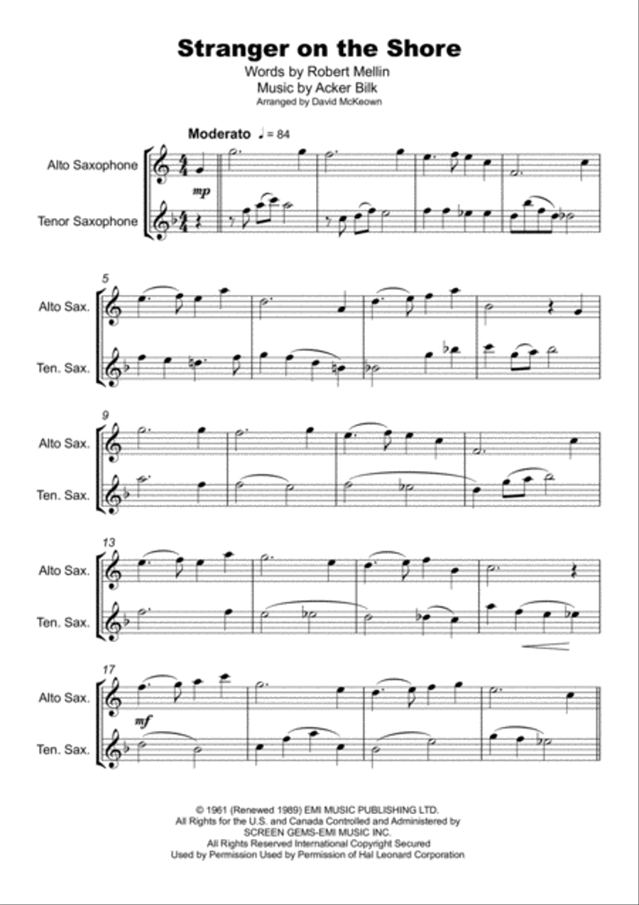 Stranger On The Shore Woodwind Duet scores gallery preview page 2