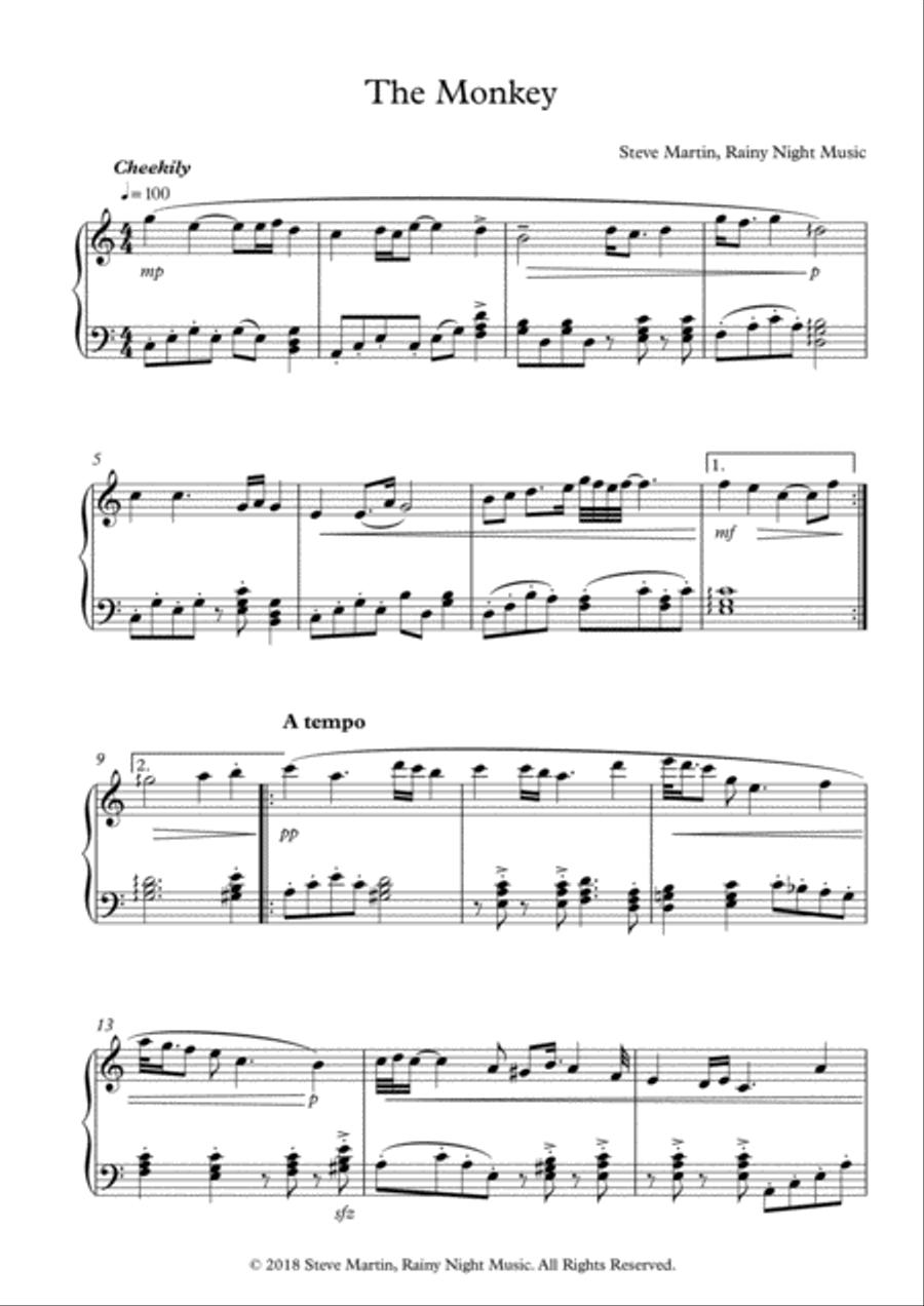 The Monkey Piano Solo scores gallery preview page 1