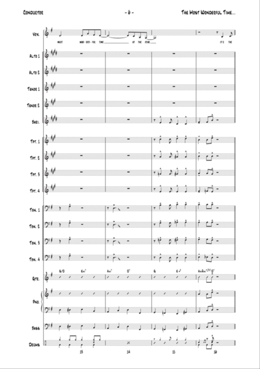The Most Wonderful Time Of The Year Jazz Ensemble scores gallery preview page 6