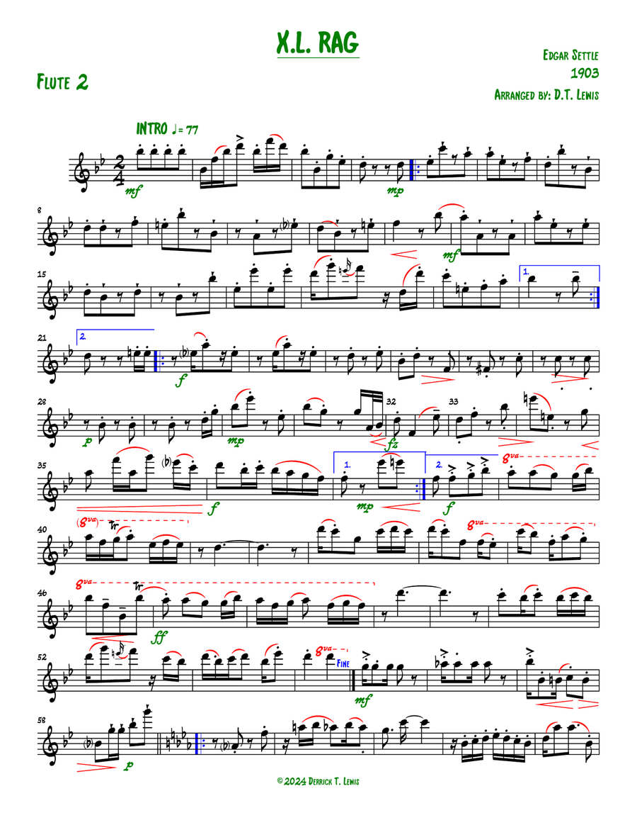 X.L. Rag (XL Rag) Woodwind Ensemble scores gallery preview page 5