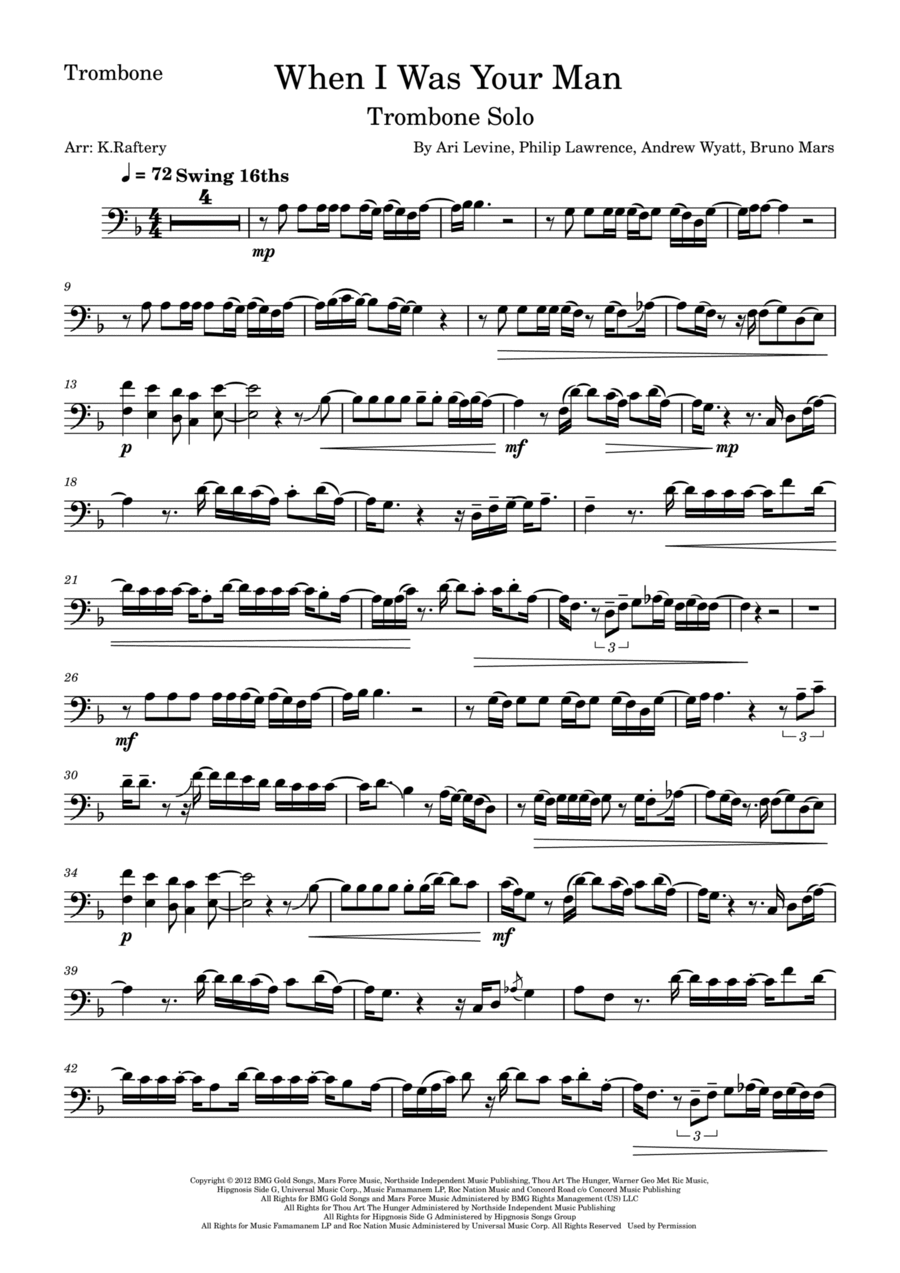 When I Was Your Man Piano scores gallery preview page 1