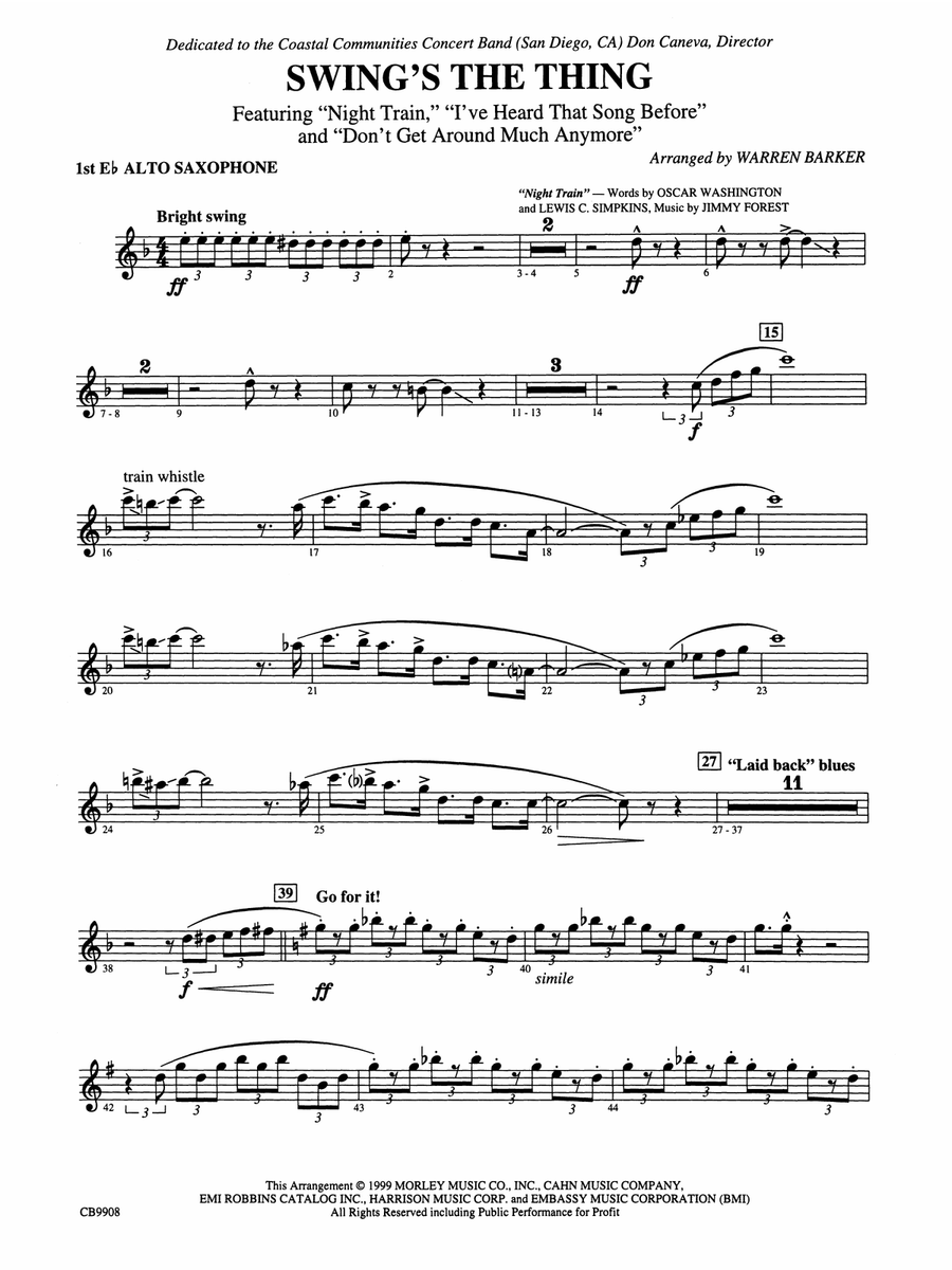 Swing's the Thing: E-flat Alto Saxophone