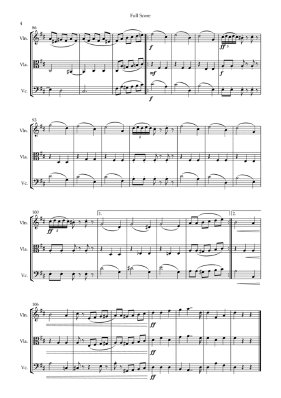 Waltz of The Flowers - from Nutcracker (P. I. Tchaikovsky) for String Trio String Trio scores gallery preview page 4